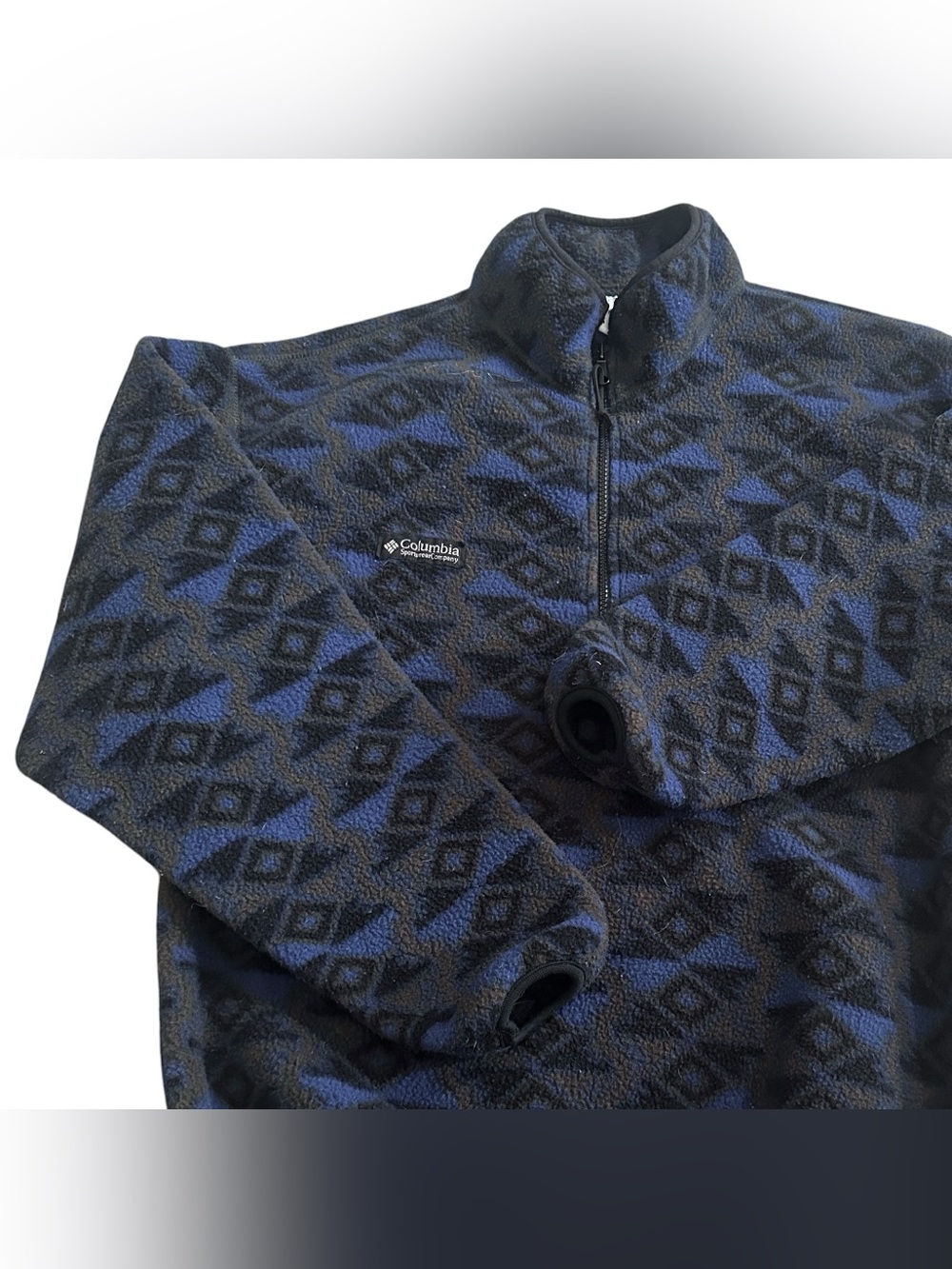 Vintage Columbia Aztec 1/4 Zip Fleece Jacket Men’s Large Made in USA